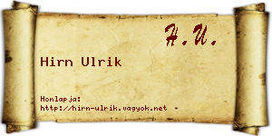 Hirn Ulrik névjegykártya
